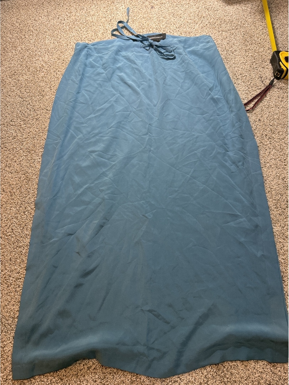 Moda International Blue Silk Maxi Skirt Size 16